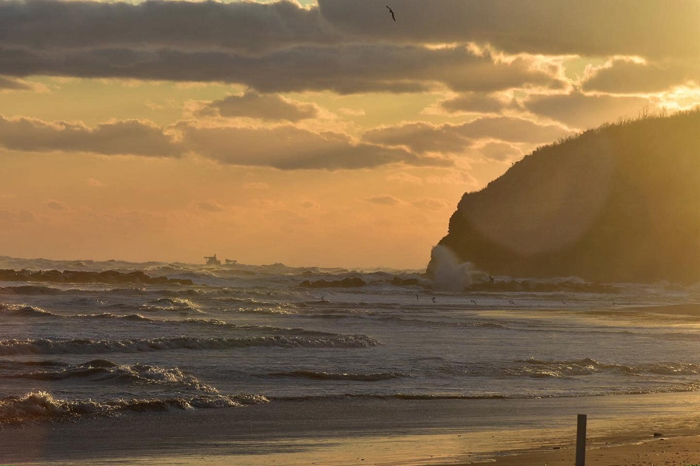 Ortona. Un sole all'alba illumina la spiaggia di Lido Riccio / Guarda la  foto