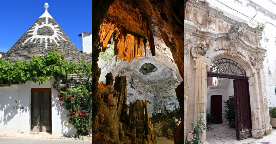 Itinerario per tutti in Puglia. Alberobello, Grotte di Castellana, Locorotondo
