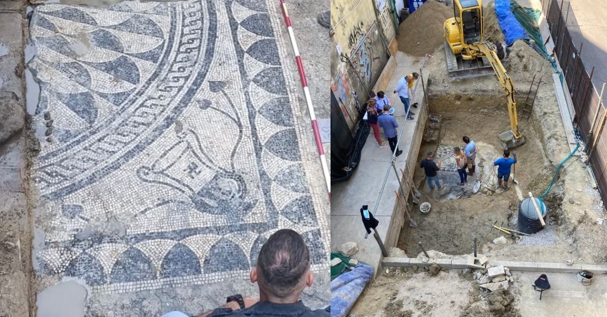 Pescara. Riemerge il mosaico romano del III Secolo dopo Cristo