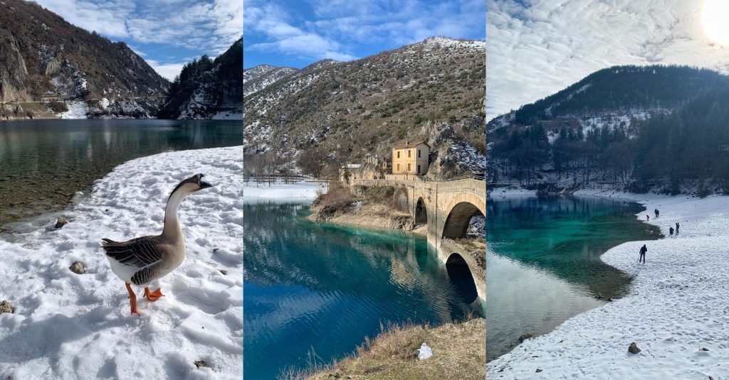 Una spolverata di neve rende magico il Lago di San Domenico (guarda tutte le foto)