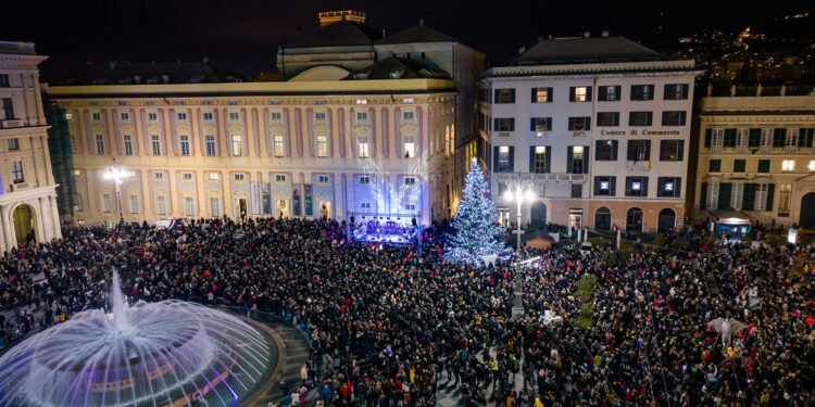 Piazza De Ferrari a Natale