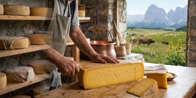 Come riconoscere un vero formaggio d’alpeggio di qualità (generata con AI a solo scopo illustrativo)