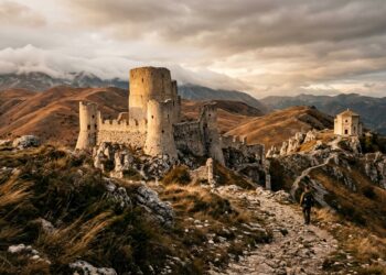 Rocca Calascio in autunno tra rovine torri e nebbia nel cuore d Abruzzo