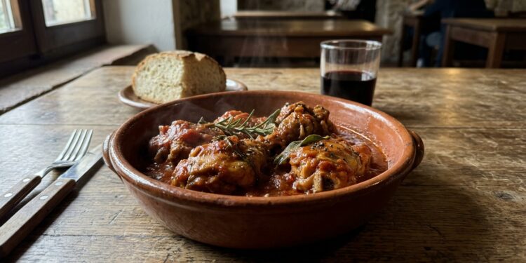 Friccò di Gubbio, lo spezzatino umbro al pomodoro e aceto